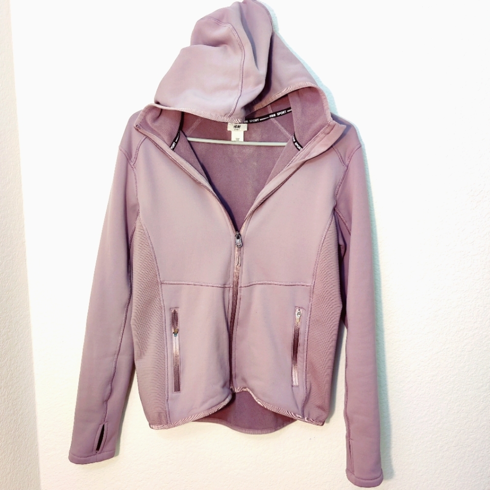H&M  Purple ZiP Up Hooded Sports Jacket